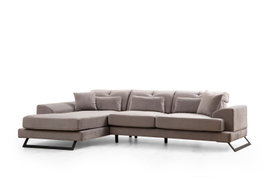 Atelier Del Sofa Sofá Esquinero Frido Left (Chl+3R) Gris Claro 304 cm x 190 cm Comodidad y Estilo Industrial